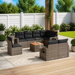 Enhance Your Outdoors with a 9-Piece Grey Garden Sofa Set