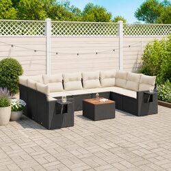 Transform Your Outdoor Space with 10-Piece Black Sofa Set