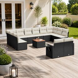 Elegant 13-Piece Modular Garden Sofa Set with Cushions