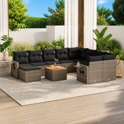 Stylish 11-Piece Garden Sofa Set in Grey