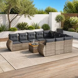 Outdoor 11 Piece Sofa Set in Grey for Relaxing Spaces