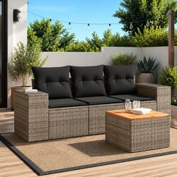 4 Piece Garden Sofa Set for Relaxing Outdoors