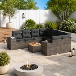 9-Piece Grey Outdoor Sofa Set for Stylish Living