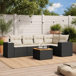 Transform Your Patio with a 6 Piece Black Rattan Sofa Set