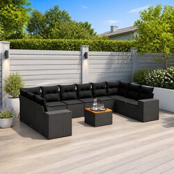 Enhance Your Outdoor Space with a Black 11-Piece Sofa Set