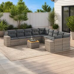 Transform Your Outdoor Space with 11 Piece Grey Sofa Set