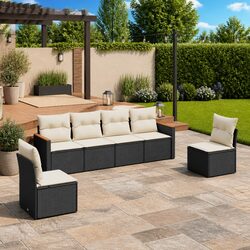Enhance Your Patio with a 6 Piece Black Sofa Set