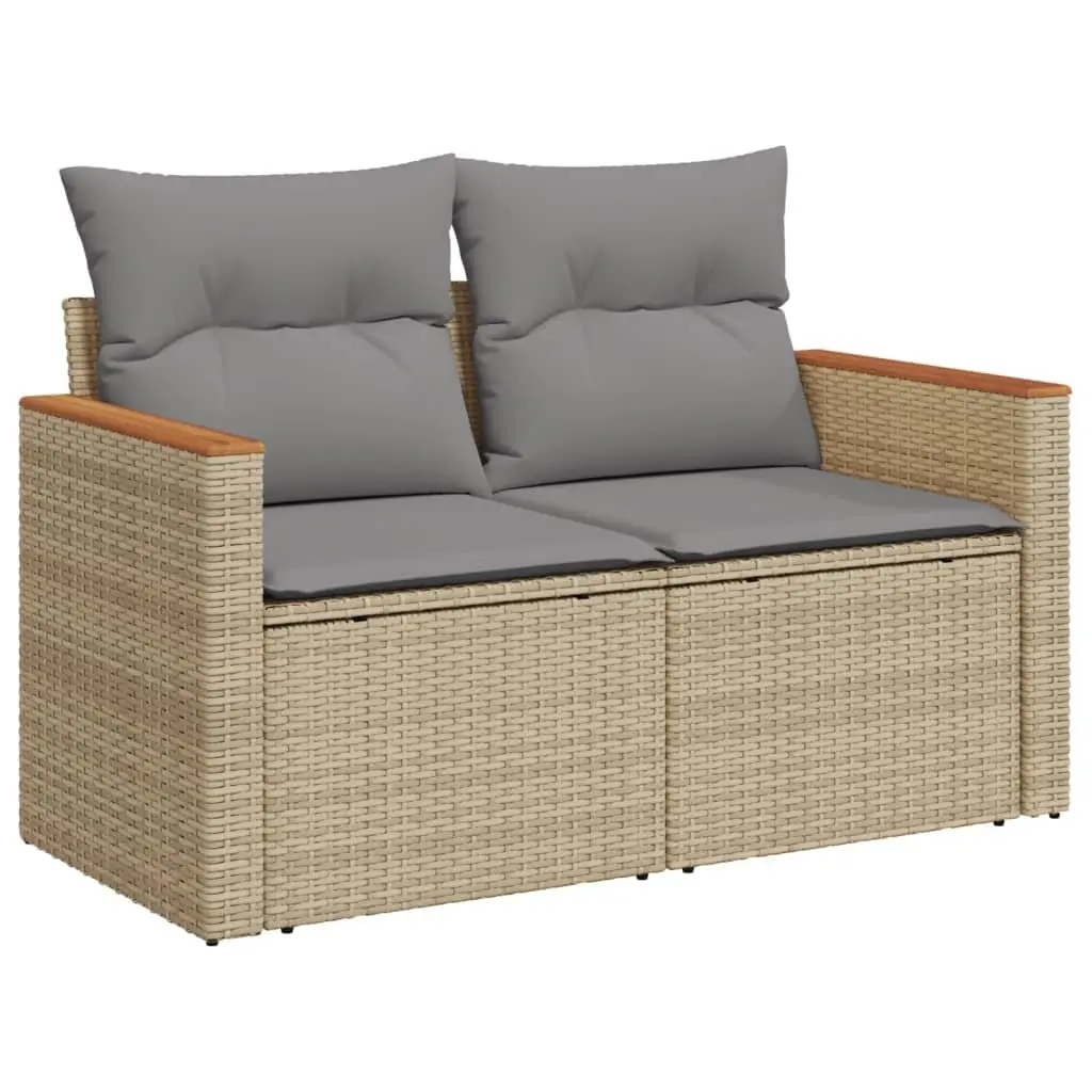 Garden Sofa Set 8 Piece Outdoor Furniture Patio Beige Cushions Modular Reclining