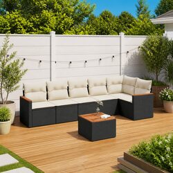 Enhance Your Outdoor Space with 7 Piece Sofa Set - Black