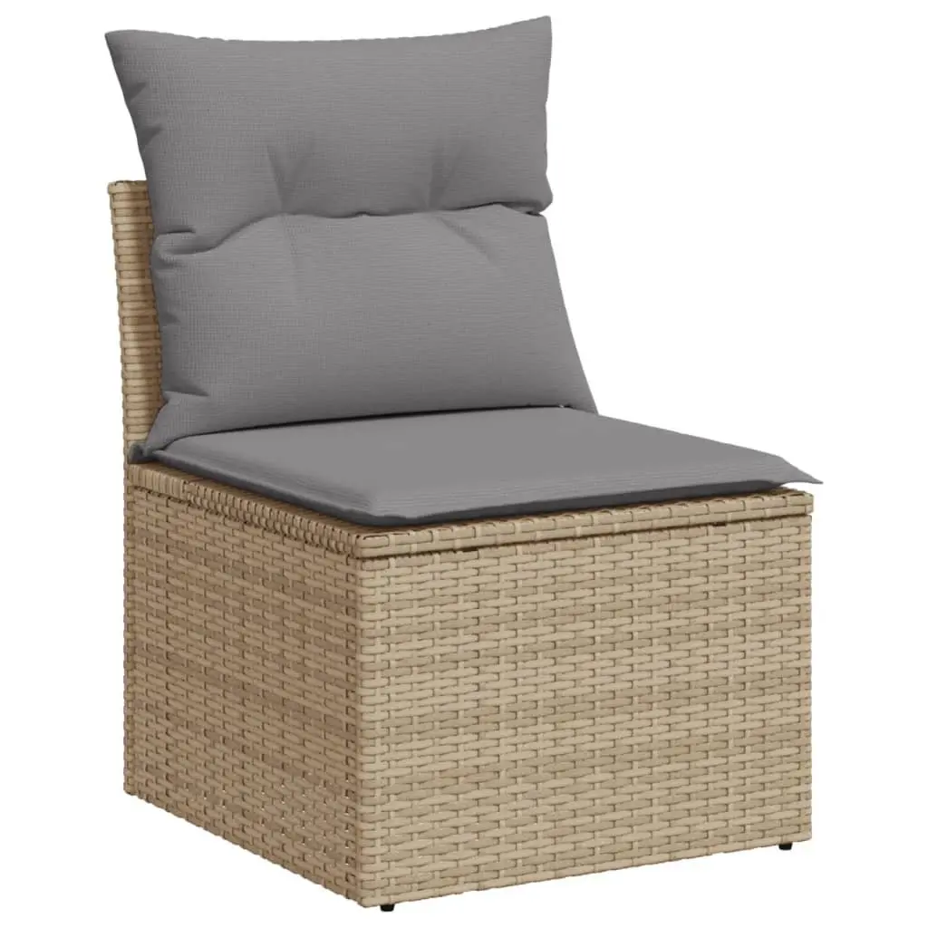Garden Sofa Set 10 Piece Modular Outdoor Patio Furniture Beige Cushions