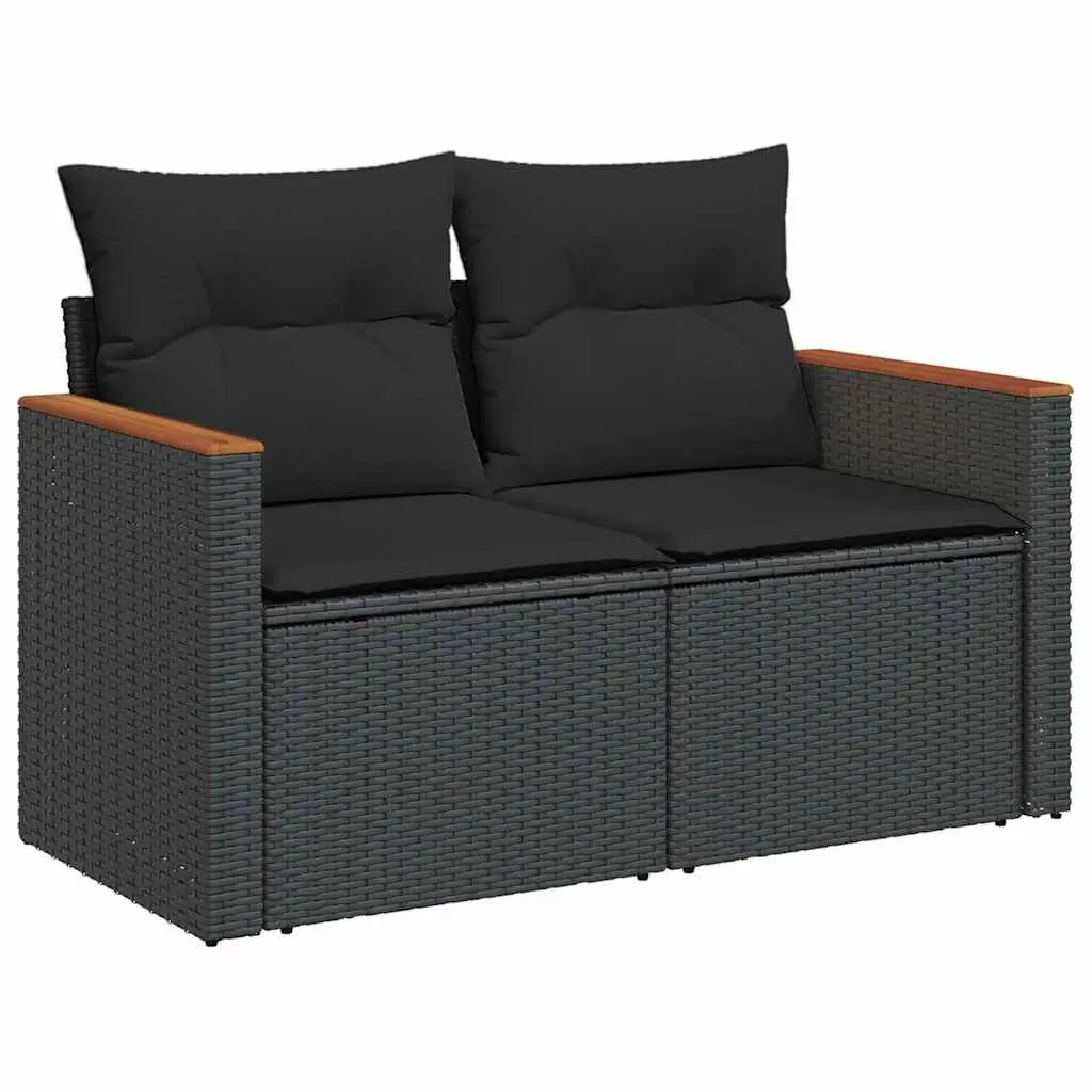 Garden Sofa Set 9 Piece Outdoor Furniture Patio Black Modular Seating Cushions