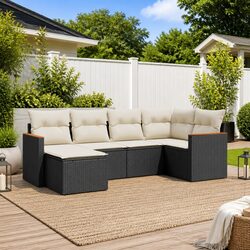 Transform Your Outdoor Space with 6-Piece Sofa Set in Black