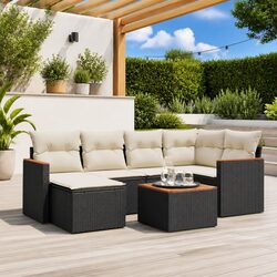 Enhance Your Patio with 7 Piece Black Sofa Set