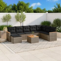 Elevate Your Outdoors with 9 Piece Grey Sofa Set
