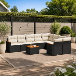 Black Rattan Modular Garden Sofa Set for Your Outdoors