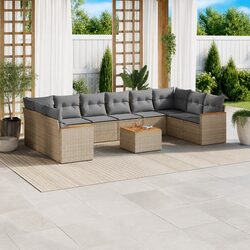 Elevate Your Outdoors with an 11-Piece Beige Sofa Set