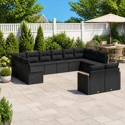 Transform Your Patio with This 12-Piece Black Sofa Set