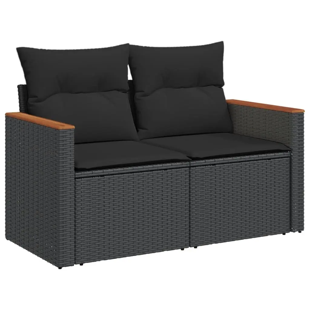Garden Sofa Set 13 Piece Modular Outdoor Furniture PE Rattan Black