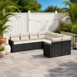 Outdoor Black Rattan Sofa Set for Comfortable Living