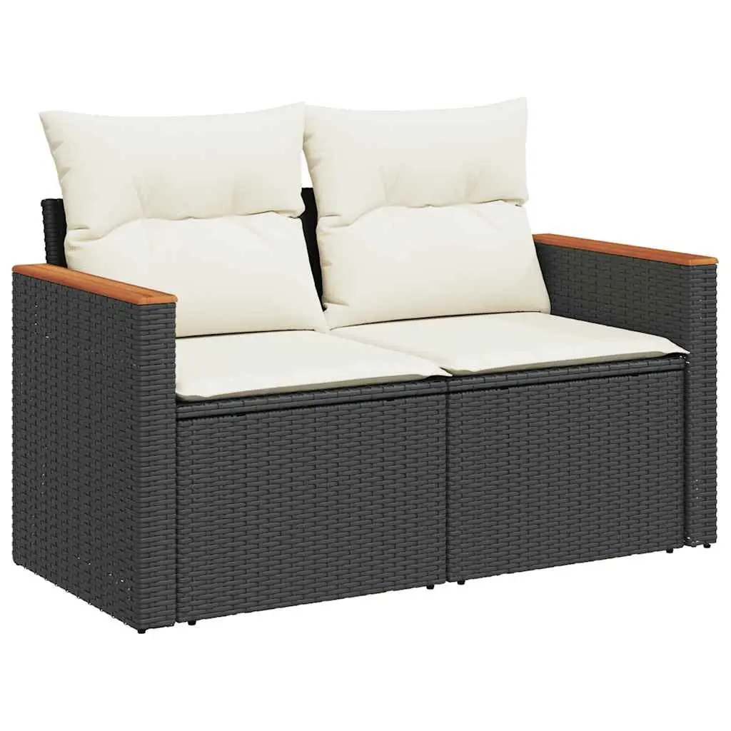 Garden Sofa Set 12 Piece Outdoor Furniture Black Patio Seating with Cushions