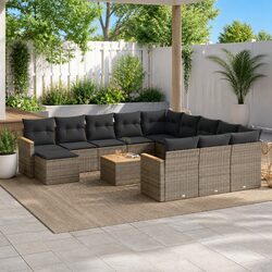 Stylish 13-Piece Garden Sofa Set in Grey for Outdoor Living