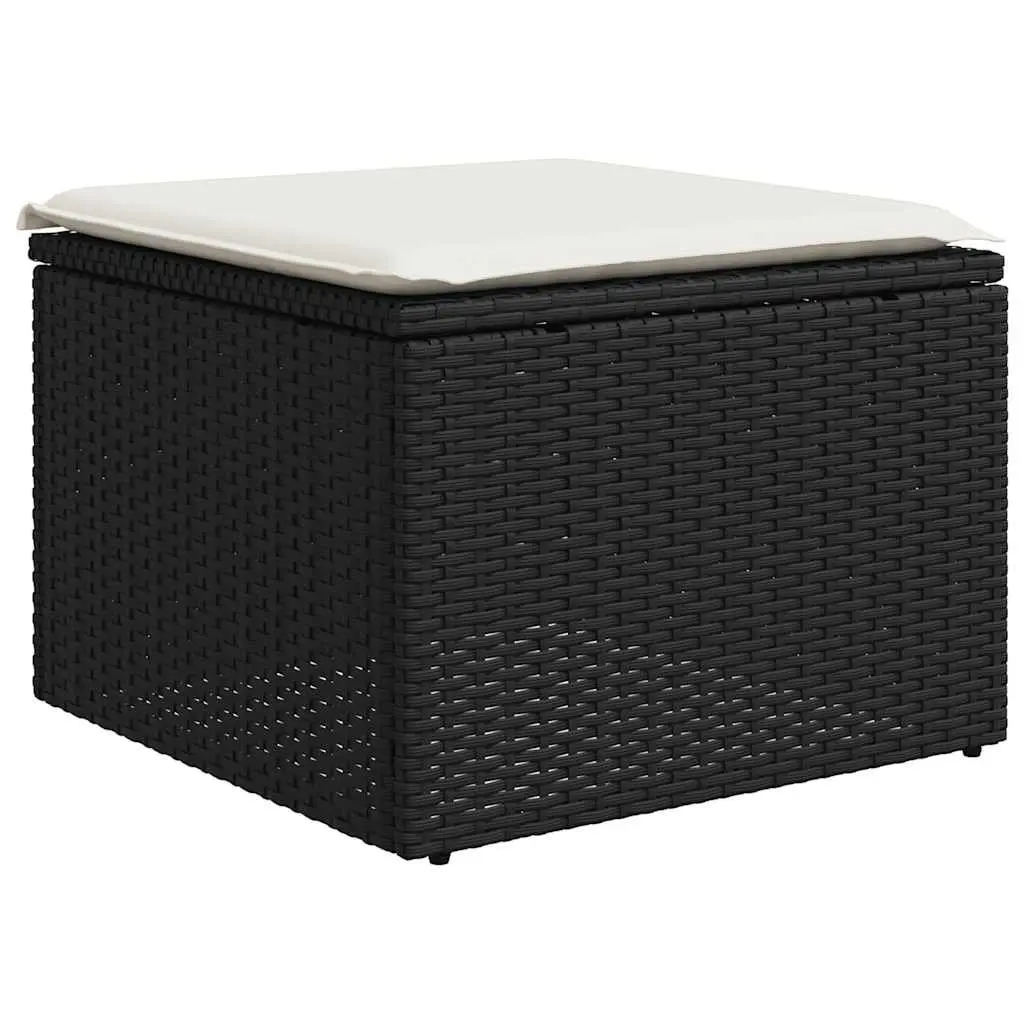 Garden Sofa Set 4 Piece Outdoor Furniture Patio Seating Black Poly Rattan