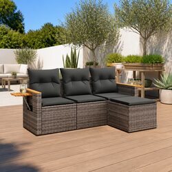 Grey 4 Piece Sofa Set for Outdoor Relaxation