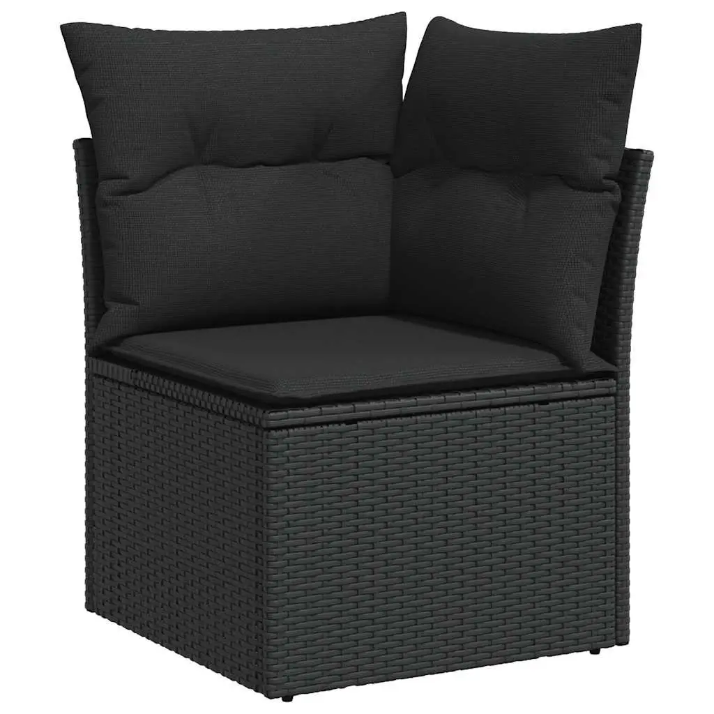 Outdoor Garden Sofa Set 5 Piece Patio Furniture with Cushions Black Rattan