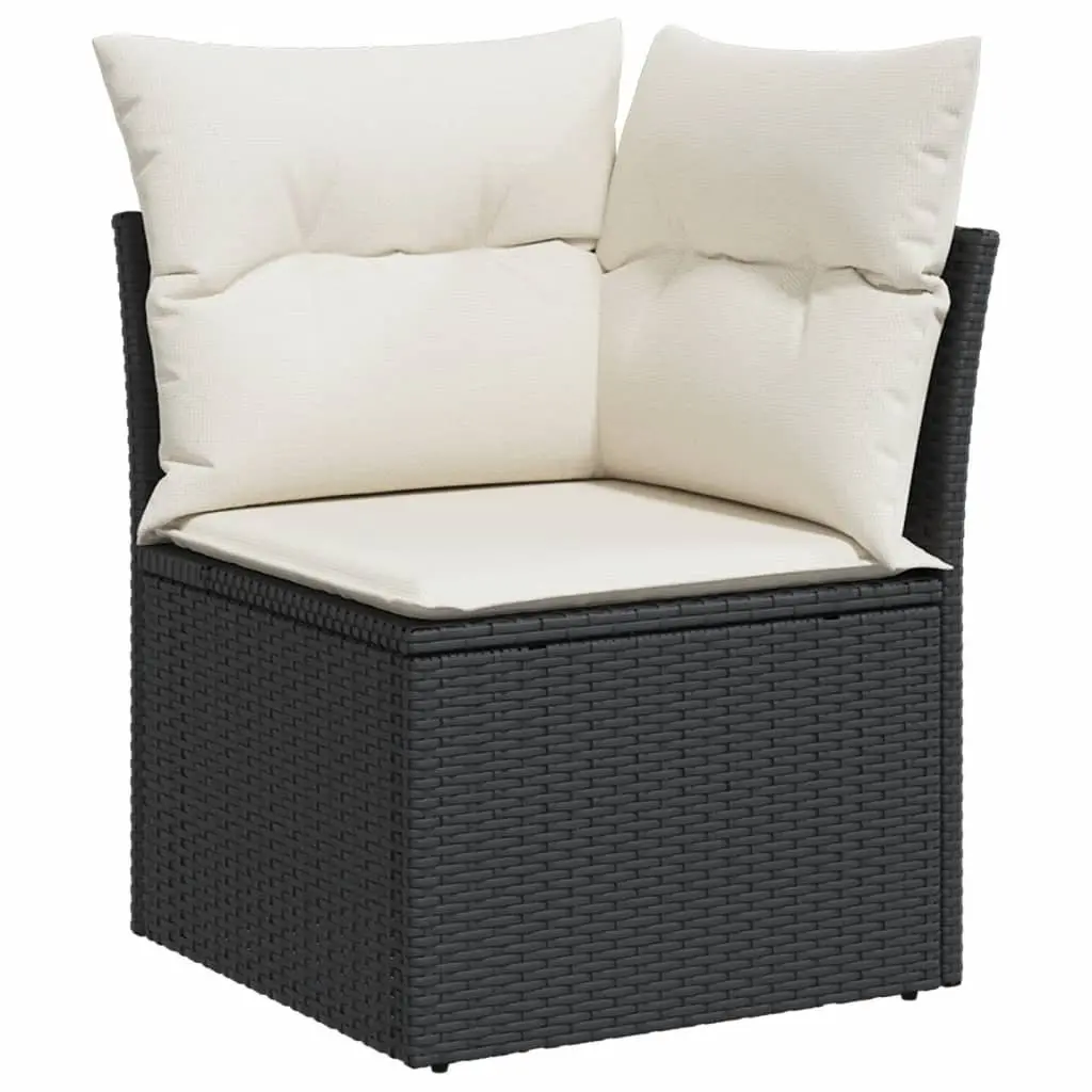 6 Piece Garden Sofa Set with Cushions Black Outdoor Patio Furniture Modular