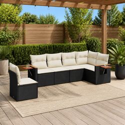 Outdoor 6-Piece Sofa Set in Black Poly Rattan for Your Space