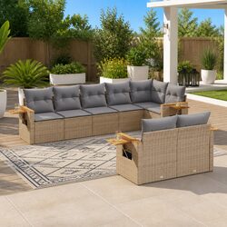 Outdoor 8-Piece Beige Sofa Set for Enhanced Living Spaces