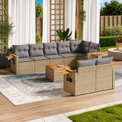 Transform Your Outdoor Area with This 9 Piece Sofa Set
