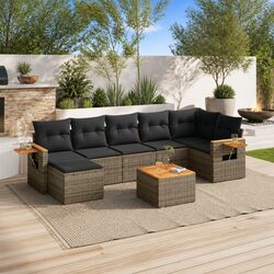 Upgrade Your Patio with This 8-Piece Grey Garden Sofa Set