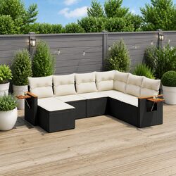 Elevate Your Outdoors with 7 Piece Modular Black Sofa Set