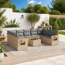 Transform Your Outdoor Space with a 10 Piece Beige Sofa Set