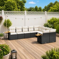 Black 9 Piece Garden Sofa Set for Cozy Outdoor Living