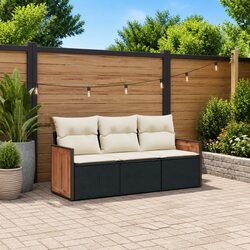 Black Poly Rattan Outdoor Sofa Set for Inviting Spaces