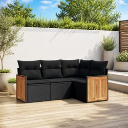 Transform Your Patio with a 4 Piece Black Sofa Set