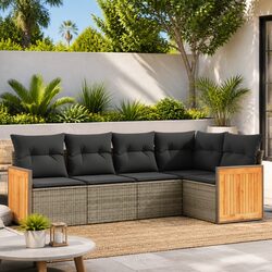 5-Piece Outdoor Sofa Set in Grey for Relaxing Spaces
