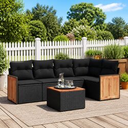 Enhance Your Outdoors with a 6 Piece Black Patio Sofa Set