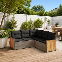 Outdoor 5-Piece Sofa Set - Stylish Grey for Relaxation