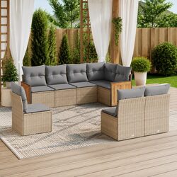 Transform Your Patio with this 8-Piece Beige Sofa Set
