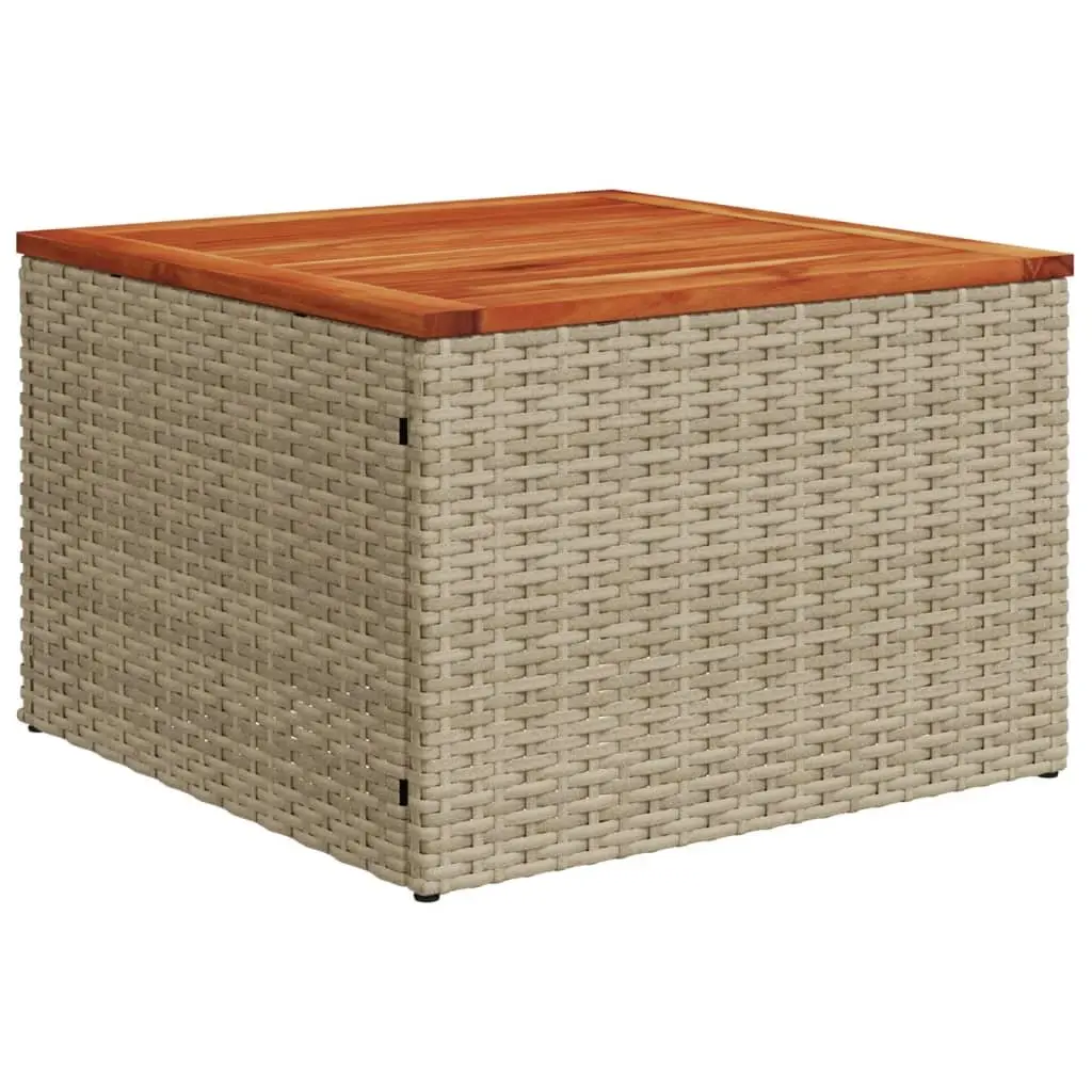 Modular Outdoor Furniture Patio Lounge Set 9 Pieces with Beige Cushions