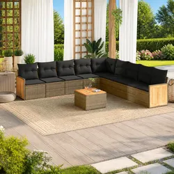 Enhance Your Patio with a 10-Piece Grey Sofa Set