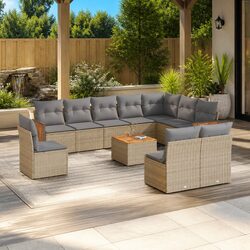 11-Piece Outdoor Sofa Set in Beige for Your Patio