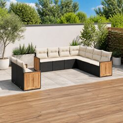 Garden Sofa Set 9 Piece Outdoor Furniture Patio Lounge Seating with Cushions