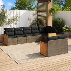 Transform Your Outdoor Area with 8-Piece Grey Sofa Set