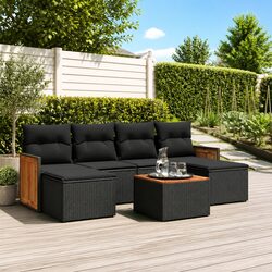 Enhance Your Outdoor Living with 7 Piece Black Garden Sofa Set