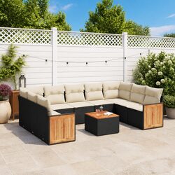 Enhance Your Patio with a 10 Piece Black Garden Sofa Set