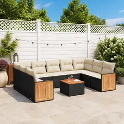 Enhance Your Patio with a 10 Piece Black Garden Sofa Set
